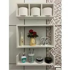 kit nichos prateleiras para decoração banheiro sala quarto 40x20x10 prateleira 40x10x10 nicho triplo 40x20x10
