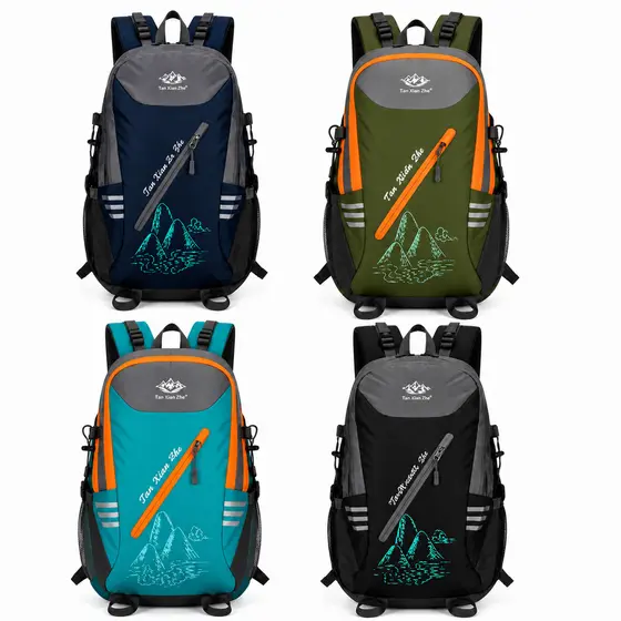 Mochila Camping Semi Impermeável para Trilha, Viagem Resistente Leve Unissex,Costas Respiráveis