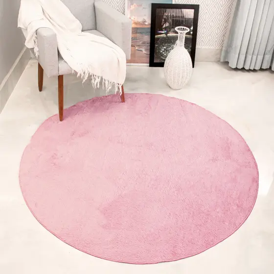Tapete Redondo Sala Quarto Pelo Curto 150x150