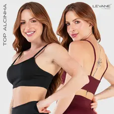 Kit 2 Top Alcinha Fitness Sem Bojo Feminino Academia