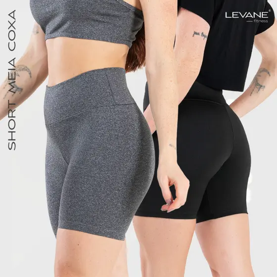 Kit 2 Short Meia Coxa Fitness Legging Academia Feminino