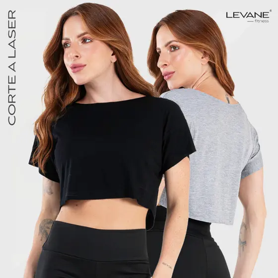 Kit 2 Cropped Feminino Fitness Academia