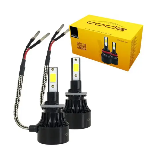 Par Super Led Tech One Code H1 H3 H4 H7 H8 H9 H11 H16 H27 HB3 HB4 6000k 7800L