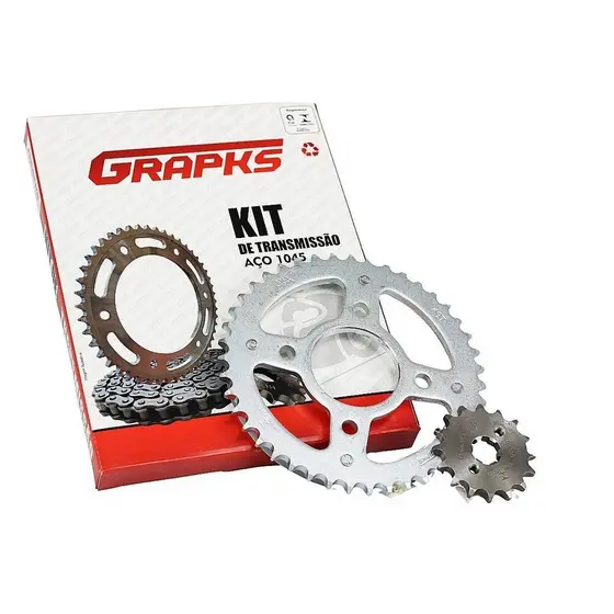 KIT RELAÇÃO TITAN/FAN 150 2004 A 2016 S/RETENTOR AÇO 1045 C GRAPKS