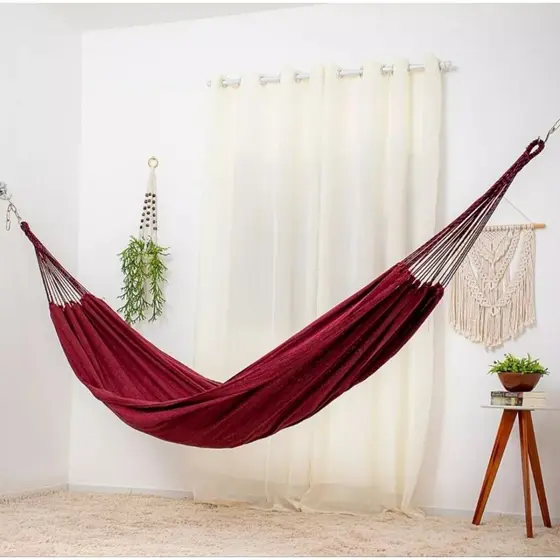 Rede De Dormir Descanso Casal Jeans 4mt