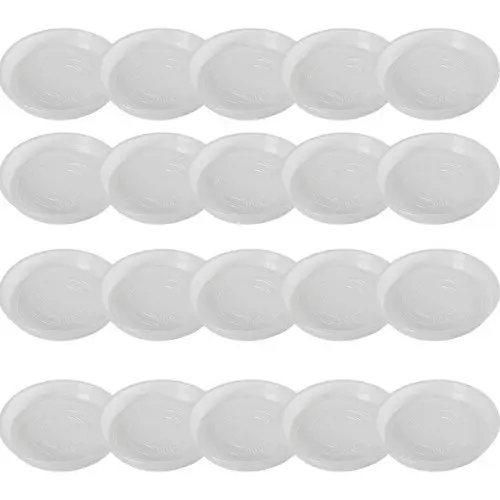20 Bases Pratos De Plástico Para Vaso Tamanho M Pozzani