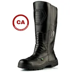 Bota Coturno Motociclista/Bombeiro,  Couro, Com CA, Palmilha Conforto, Durabilidade, Militar