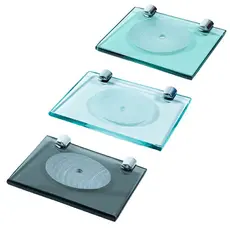 Saboneteira de vidro reto 10x15cm com furo acessórios para banheiro