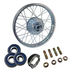 Roda Traseira Montada Alinhada Raio 4mm Honda Fan 125 2009 Á 2018 + Rolamentos Lona Patim Freio