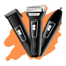 Aparelho de barbear 3 em 1 Kemei KM 6558 Recarregável Bivolt Preto