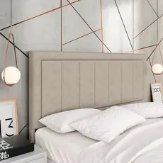 Cabeceira Estofada Para Cama Queen Sevilla Bege - M. Arapongas