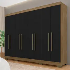 Guarda Roupa Casal 8 Portas 2 Gav Natasha Boreal/preto - M. Arapongas
