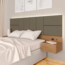 Cabeceira Suspensa Cama Casal Com Led Malibu Carv/capuc - M. Arapongas