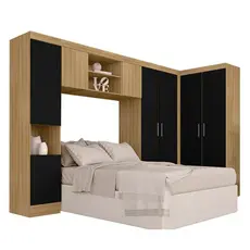 Guarda Roupa Casal Modulado Maeve Boreal/preto - Móveis Arapongas