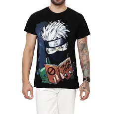 Camisa Camiseta Anime Adulto infantil Kakashi Naruto Algodão