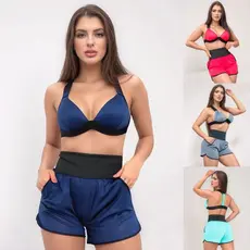 Conjunto Academia Dryfit Top Bojo Short com Bolsos Treinos Confortável Seca Rápido Fitness Promoção