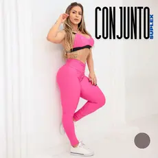 Conjunto Academia Fitness Empina Bumbum Calça Legging Top Alças Reguláveis Alta Sustentação Oferta