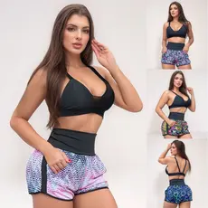 Conjunto Versátil Estampado Feminino Academia Cintura Alta Top Bojo Alcinhas Reguláveis Envio 24H