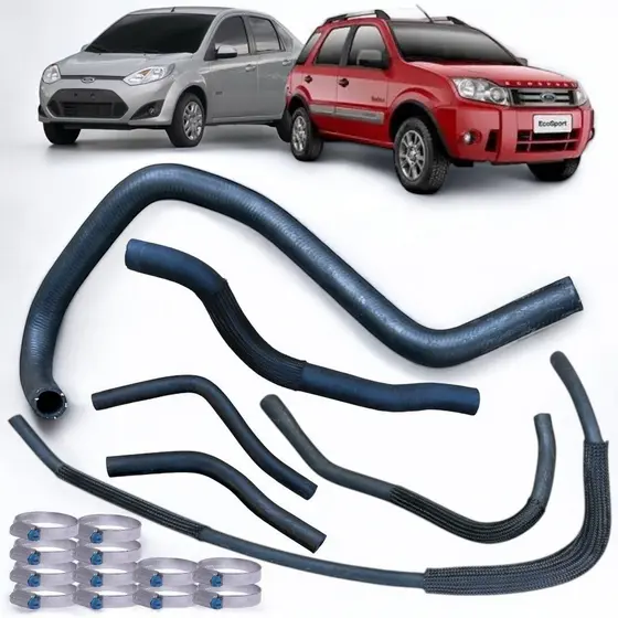 Kit Mangueiras Agua Fiesta Ecosport  Zetec Rocam Flex