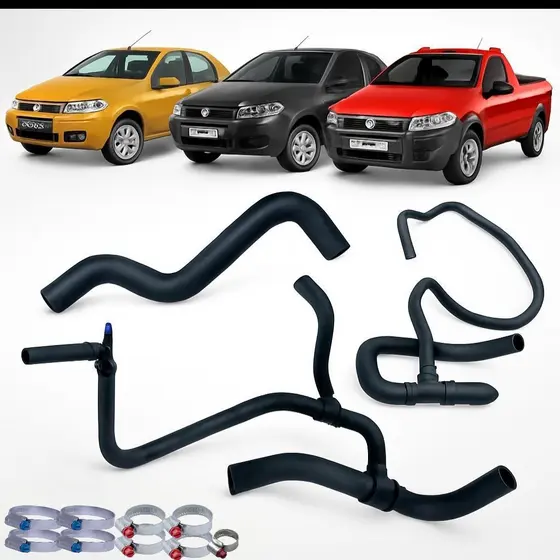 Kit Mangueiras Radiador Palio Fire 2011 1.0 8v com ar quente