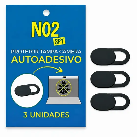 Tampa Câmera Celular Webcam Cover Kit 3 Unidades NO2SPY Ultrafino Autoadesivo Proteção Privacidade