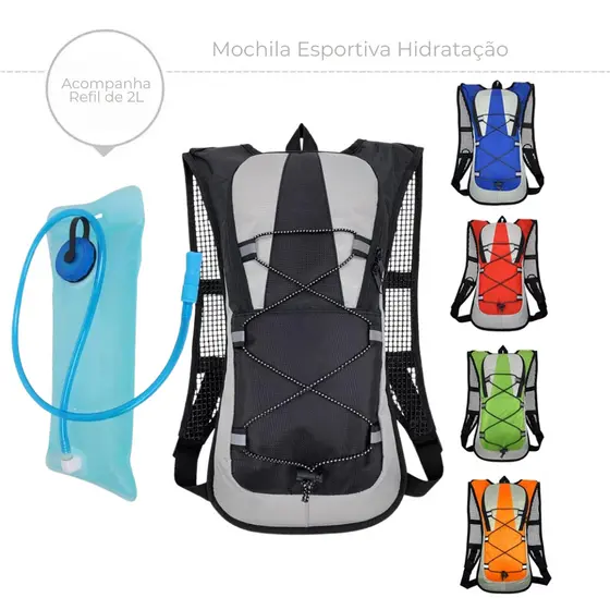 Mochila Hidratação Impermeável Bolsa D`água Bike 2 Litros Corrida Trilhas Bike Compacta