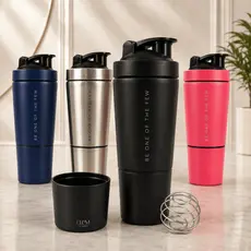 Coqueteleira Aço Inox Ellym Nutrition Mola Misturadora 600ml 900ml Garrafa Shakeira Academia Treino Resistente