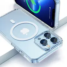 Capa Magnética Compatível MagSafe iPhone 11 12 13 14 15 16 Pro Max Magnética Transparente Apple