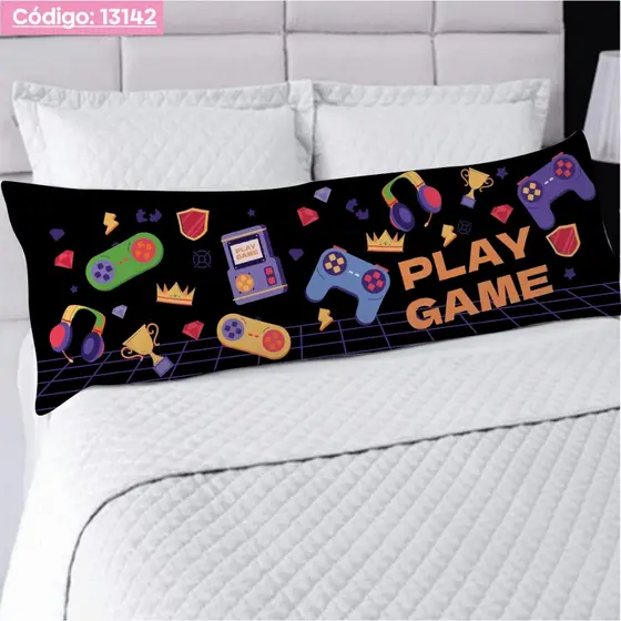 Capa De Travesseiro De Corpo Fronha Xuxão Com Ziper 1.25x0.45cm Gamer Quarto e Decoração Menino