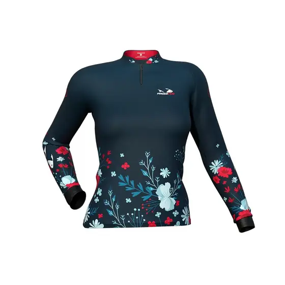 CAMISETA CAMISA DE PESCA PRESA BABY LOOK PV 08 FLORES - PROTECAO UV 30+