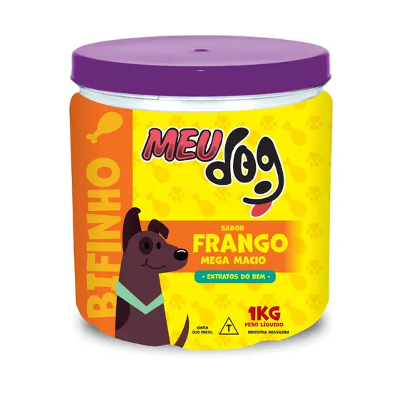 Bifinho Meu Dog sabor frango 1kg Pote