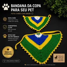 Roupinha para cachorro crochê bandana copa