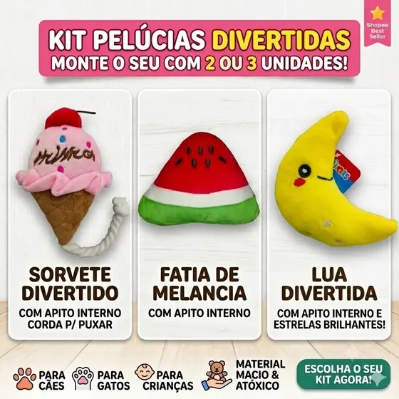 Brinquedo Para Cães Gatos Pelúcia Pequeno Médio Porte Brinquedo Mordedor