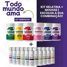 Kit Gelatina Ativadora de Cachos 1kg + Mousse Modelador 150ml - L&beauty Comestics