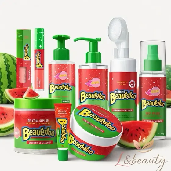 Kit Melancia Combo Com Gelatina Capilar, Cuidados Corporal Cheirinho de Melancia Beautyloo Face Beautiful