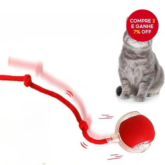 Automatic rolling ball, suitable for cats and dogs - imitating mouse tail, USB charging pet toy