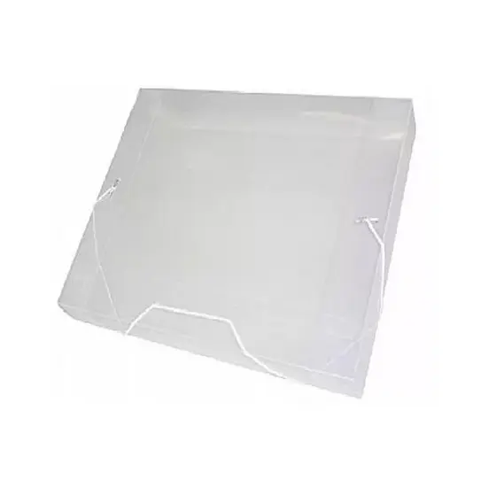 Kit 05 Pastas Aba Elásticas Plástica Oficio 40mm Transparente