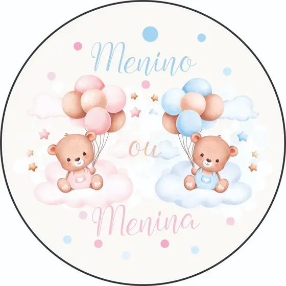 Capa Mini Painel Para estrutura de 50x50 Personalizado para festa na mesa - CHA REVELACAO