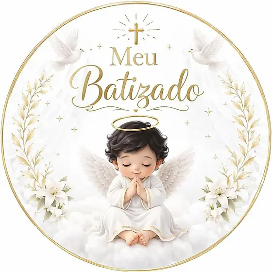Capa de mini painel 50x50 Batizado modelo 102