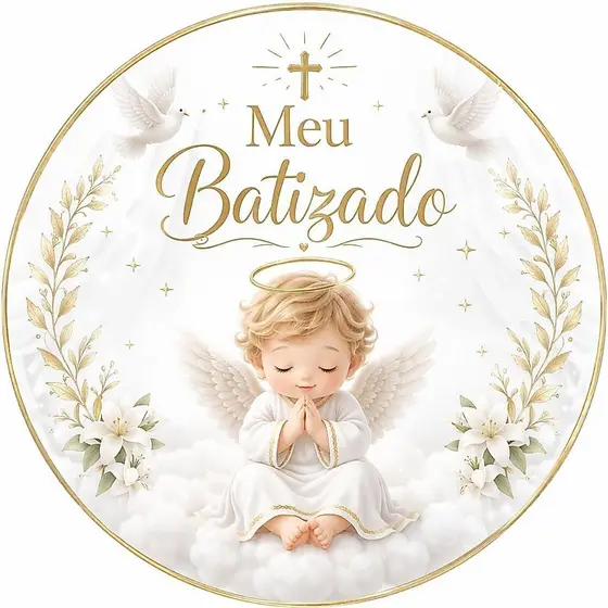 Capa de mini painel 50x50 Batizado modelo 104