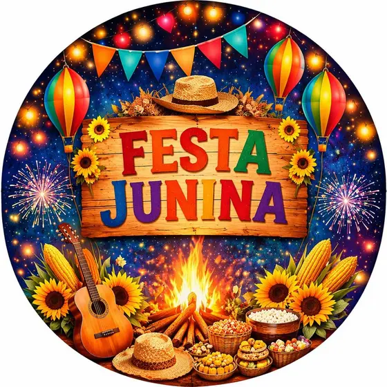 Capa Mini Painel Para estrutura de 50x50 Personalizado para festa na mesa - FESTA JUNINA