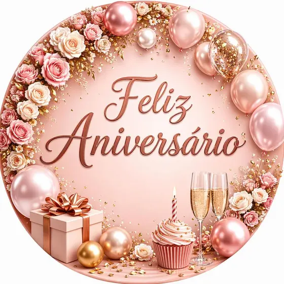 Capa Mini Painel Para estrutura de 50x50 Personalizado para festa na mesa feliz aniversário modelo145