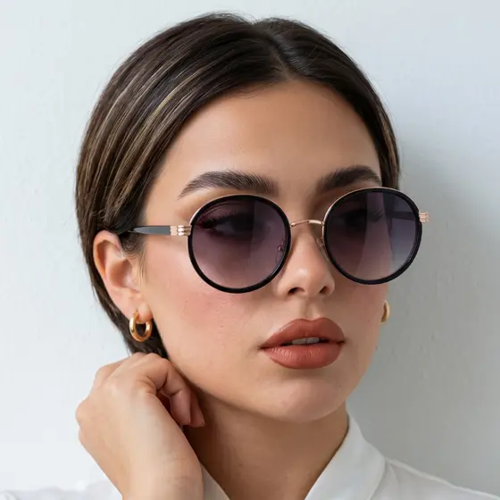 Óculos de Sol Redondo Escuro Premium Classico Basico Moda Tendencia Oldstyle Virginia uv400 Feminino