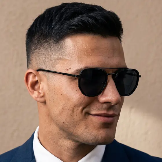 Óculos de Sol Hexagonal Escuro Premium Classico Casual Elegante Luxo Piloto uv400 Masculino Feminino
