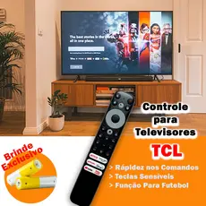 Controle Remoto Compatível TCL Smart TV – Botões Netflx / YouTube / Prime – Alta Qualidade