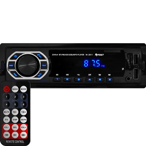 Som Automotivo Bluetooth Universal 1 Din 2x Usb Sd Auxiliar