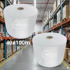 2 Bobinas Plástico Bolha 40cm x 100m 25 Micras | Proteção Máxima p/ Envio | Ideal E-commerce