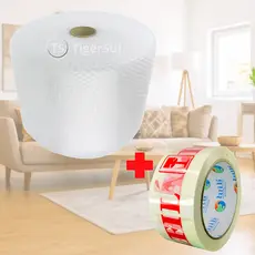 Kit Plástico Bolha 30x100m + Fita CUIDADO FRÁGIL 48x100m | Envio Seguro Proteja Seus Produtos