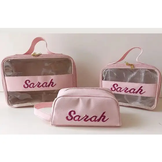 Kit 3 Necessaire Personalizada Estojos Maletas Lancheira Maleta Maquiagem
