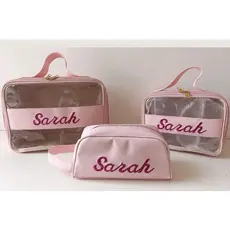 Kit 3 Necessaire Personalizada Estojos Maletas Lancheira Maleta Maquiagem